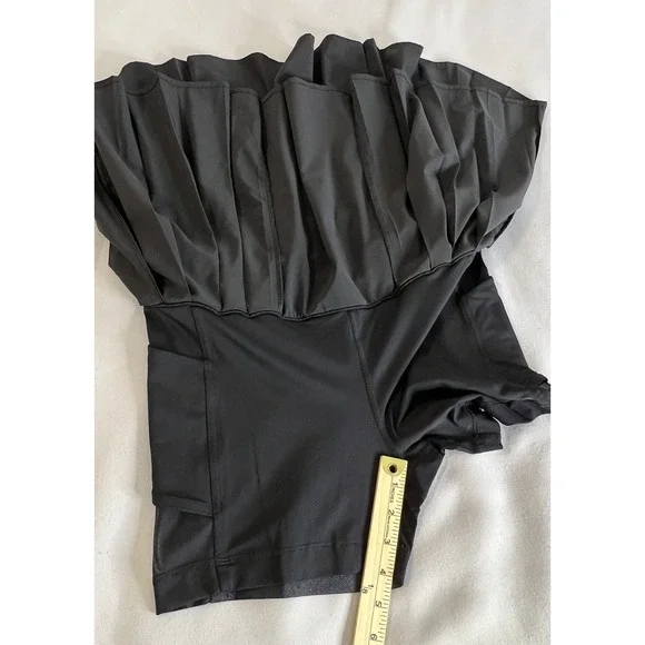 Lululemon Women's Skort Black Pleated‎ Run Tennis Golf Sz 8 Gym Training Pockets